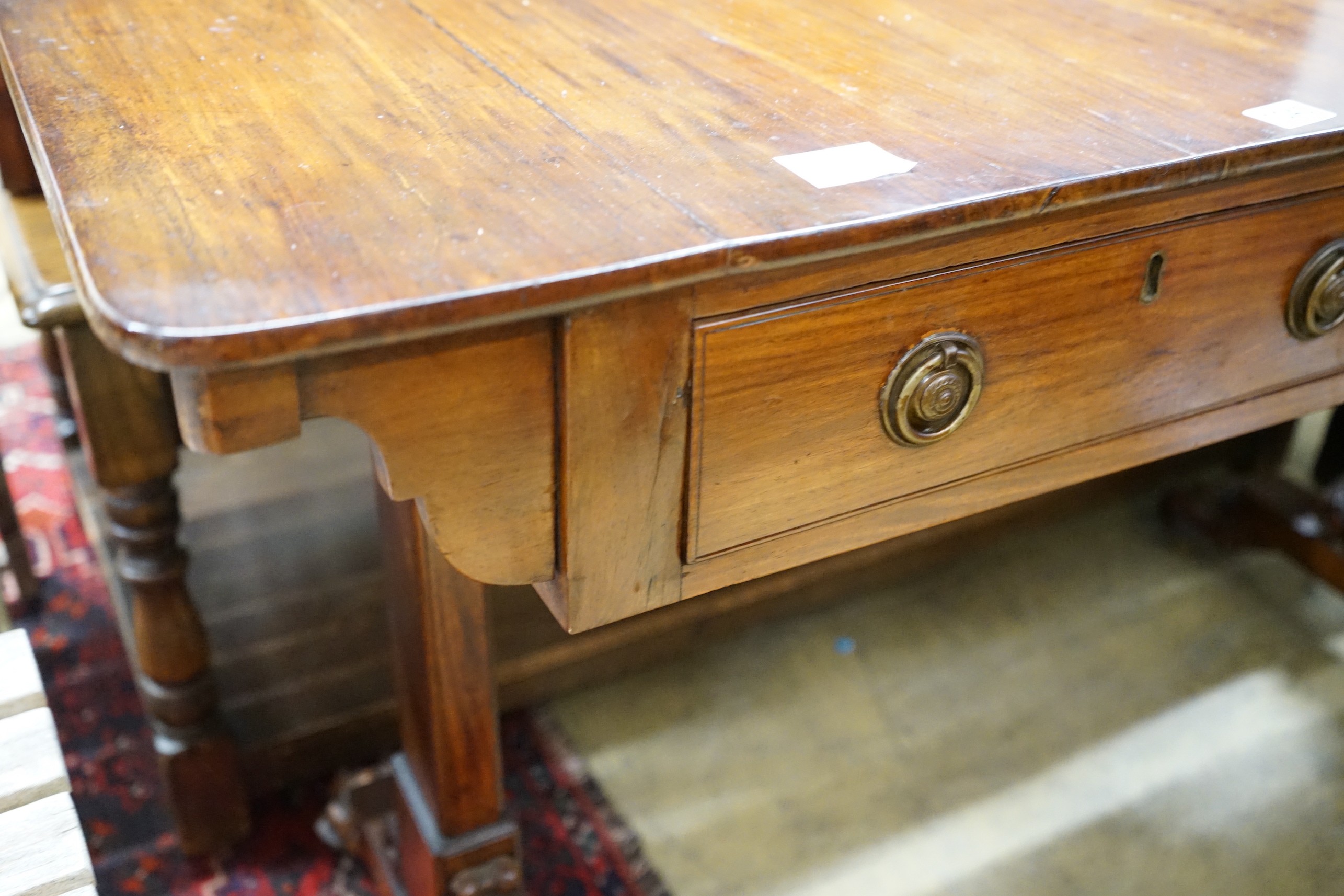 A Victorian rosewood centre table, width 122cm, depth 48cm, height 70cm